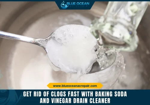 Baking soda and vinegar bubbling in drain